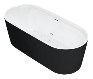 Акриловая ванна Riho Modesty Velvet Sparkle System Fall B090006220 170x76см с аэромассажем заполнение через перелив чёрный матовый/белый матовый